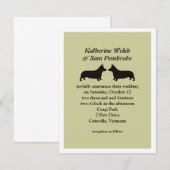 Pembroke Welsh Corgis Wedding Invitation Kaart (Voorkant / Achterkant)