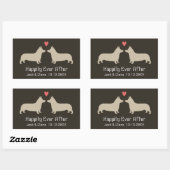 Pembroke Welsh Corgy's met Hart en Tekst Rechthoekige Sticker (Vel)