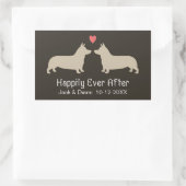 Pembroke Welsh Corgy's met Hart en Tekst Rechthoekige Sticker (Tas)
