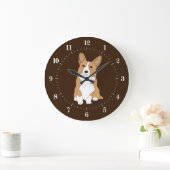 Pembroke Welsh Red en White Corgi Dog Grote Klok (Huis)