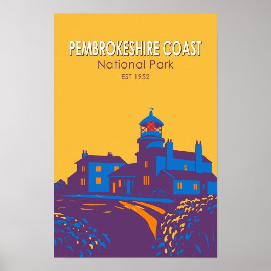 Pembrokeshire Coast Nationaal Park Vuurtoren Poster (Voorkant)