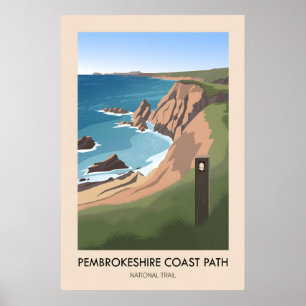 Pembrokeshire Coast Path Nationaal Wandelpad Moder Poster