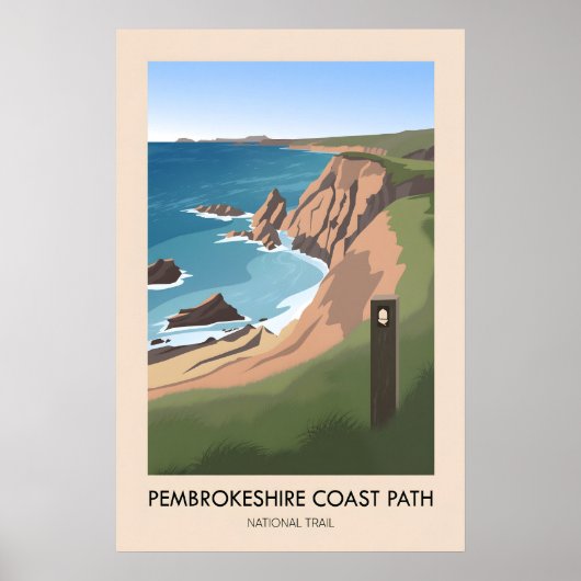 Pembrokeshire Coast Path Nationaal Wandelpad Moder Poster (Voorkant)