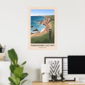 Pembrokeshire Coast Path Nationaal Wandelpad Moder Poster (Thuiskantoor)