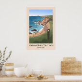 Pembrokeshire Coast Path Nationaal Wandelpad Moder Poster (Keuken)