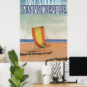 Pembrokeshire, VK Oude Reisposter Poster (Thuiskantoor)