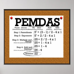 PEMDAS Bulletin Board *UPDATED* Poster