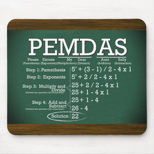 PEMDAS Mousepad Muismat (Voorkant)