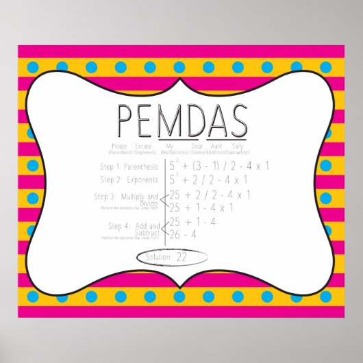 PEMDAS POSTER (Voorkant)