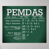 PEMDAS-Poster *Bijgewerkt* Poster (Voorkant)
