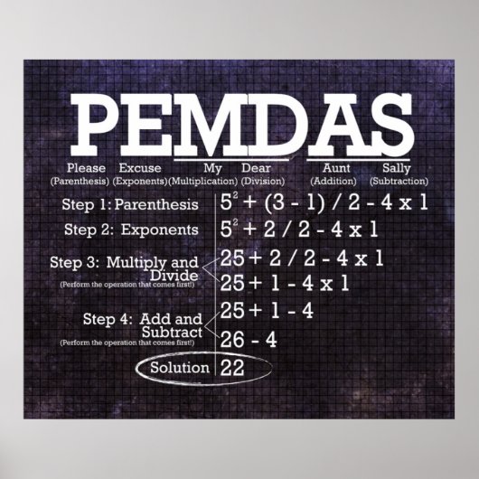 PEMDAS-Poster Poster (Voorkant)