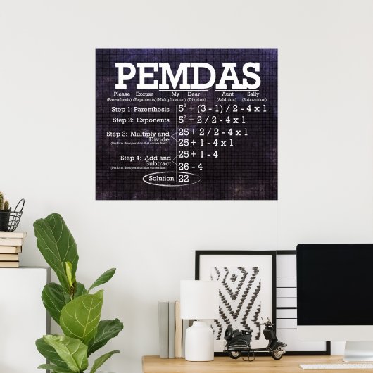 PEMDAS-Poster Poster (Thuiskantoor)