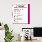 PEMDAS-Poster voor de volgorde van werkzaamheden Poster (Thuiskantoor)