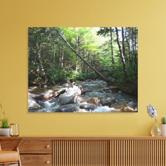 Pemigewasset River Bridge in New Hampshire Canvas Afdruk (Insitu (Woonkamer))