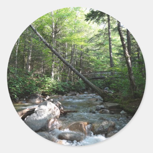 Pemigewasset River Bridge in New Hampshire Ronde Sticker (Voorkant)