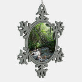 Pemigewasset River Bridge in New Hampshire Tin Sneeuwvlok Ornament (Links)