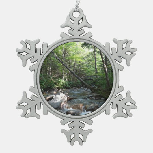 Pemigewasset River Bridge in New Hampshire Tin Sneeuwvlok Ornament (Voorkant)