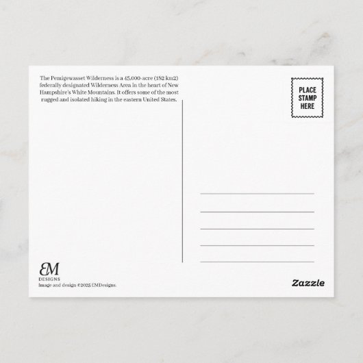 Pemigewasset Wilderness Postcard Briefkaart (Achterkant)