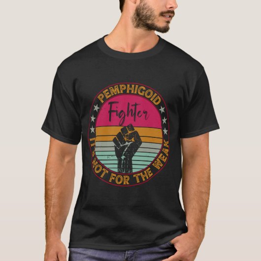 Pemigoid Awareness Retro Fighter Warrior T-shirt (Voorkant)