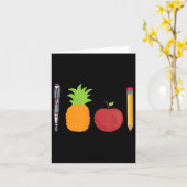 Pen Ananas Appel Pen Grappig Kaart (Gele Bloem)