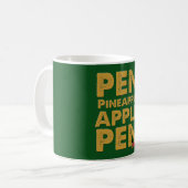 Pen Ananas Apple Pen Holder - Funny PPAP Mok (Voorkant links)