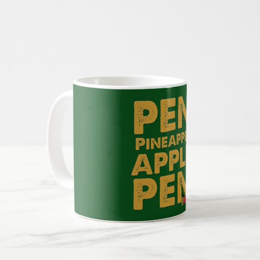 Pen Ananas Apple Pen Holder - Funny PPAP Mok (Voorkant links)