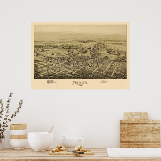 Pen Argyl, PA Panorama Map - 1894 Poster (Keuken)