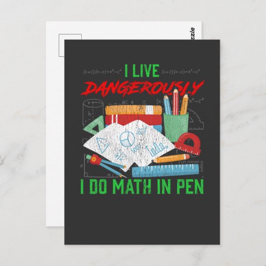 Pen Berekening Wiskunde Leerling Student Nerd Humo Briefkaart (Voorkant / Achterkant)