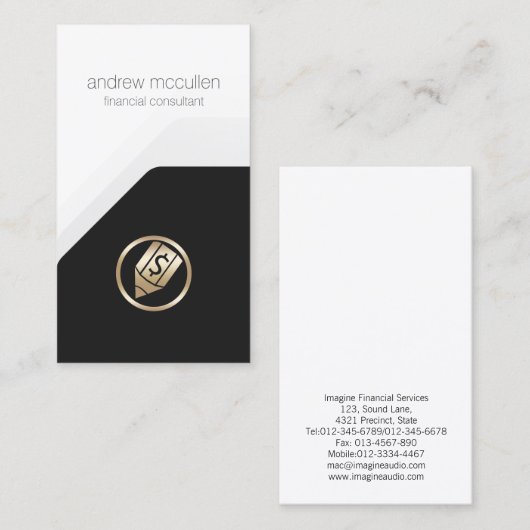 Pen Dollar Pictogram Accountant Financiën Geld Visitekaartje (Voorkant / Achterkant)