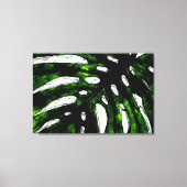 Pen en Groene Inkt Monstera Leaf Tekening Canvas Afdruk (Voorkant)