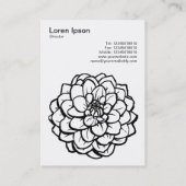 Pen en Ink Dahlia - Zwart op wit Visitekaartje (Achterkant)