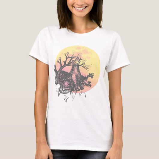 Pen en Ink Lone Wolf Dames T-shirt (Voorkant)