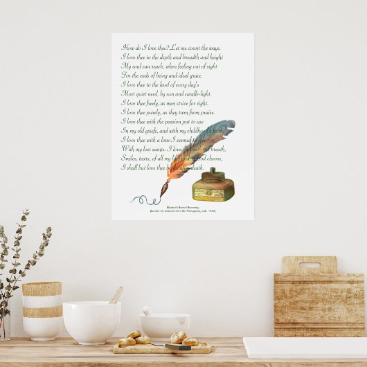 Pen en Ink Love Poster (Keuken)