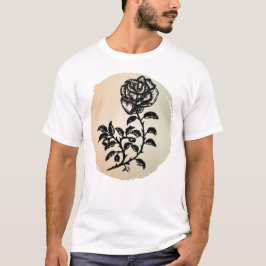 Pen en Ink Roos op Peach achtergrond T-Shirt