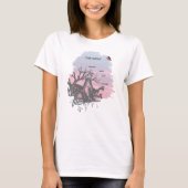 Pen en Ink Wolf, Lijnschets Letters Dames T-shirt (Voorkant)