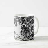 Pen en inkt Chinees landschap met pijnbomen Koffiemok (Voorkant rechts)