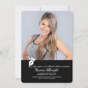 Pen en inkt Foto Afstuderen Uitnodiging