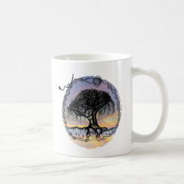 Pen en inkt Godin op zonsondergang Koffiemok