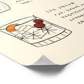 Pen en inkt grillige hand getrokken cocktails teke poster (Hoek)