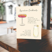 Pen en inkt grillige hand getrokken cocktails teke poster