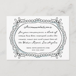 Pen en inkt linten en parels Accommodaties Informatiekaartje