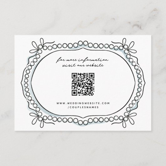 Pen en inkt linten en parels Accommodaties Informatiekaartje (Achterkant)