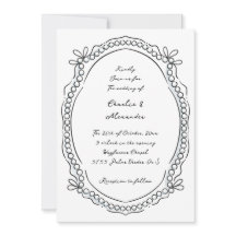 Pen en inkt linten en parels bruiloft