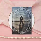 Pen en inkt linten en parels Foto Save The Date