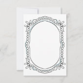 Pen en Inkt Linten en Parels QR Code RSVP Kaartje (Achterkant)