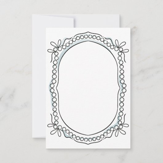 Pen en Inkt Linten en Parels QR Code RSVP Kaartje (Achterkant)