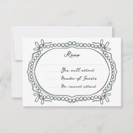 Pen en Inkt Linten en Parels RSVP Kaartje