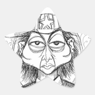 Pen en Inkt Scary Guy Ster Sticker
