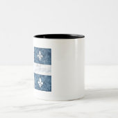 Pen en inkt - vlag van Quebec Tweekleurige Koffiemok (Center)