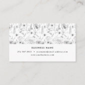 Pen en inktmaaltijd en roos bloemen visitekaartje (Achterkant)